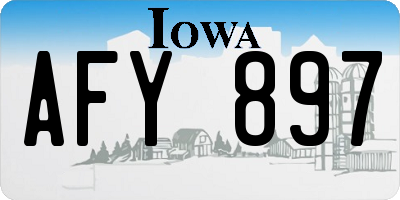 IA license plate AFY897