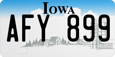 IA license plate AFY899