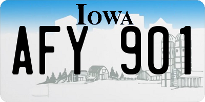 IA license plate AFY901