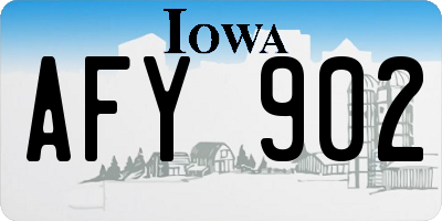 IA license plate AFY902