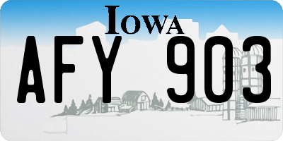 IA license plate AFY903