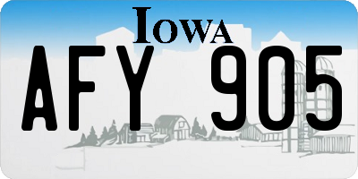 IA license plate AFY905