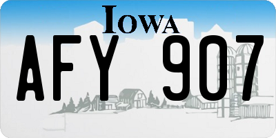 IA license plate AFY907