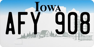 IA license plate AFY908