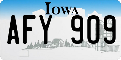 IA license plate AFY909