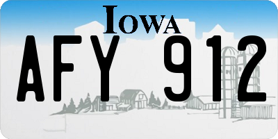 IA license plate AFY912