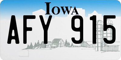 IA license plate AFY915