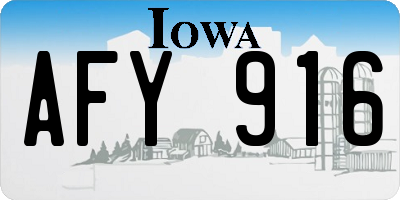 IA license plate AFY916