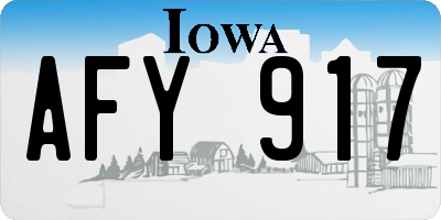 IA license plate AFY917
