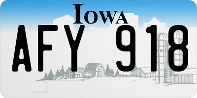 IA license plate AFY918