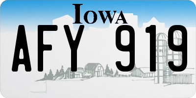 IA license plate AFY919