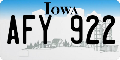 IA license plate AFY922