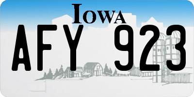 IA license plate AFY923
