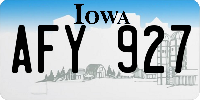 IA license plate AFY927