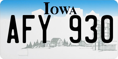 IA license plate AFY930