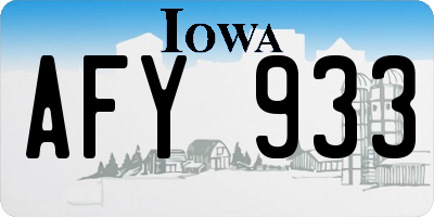 IA license plate AFY933