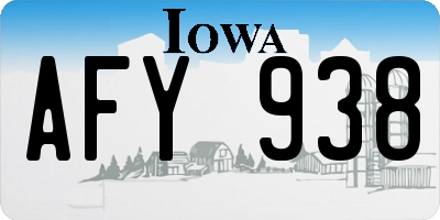 IA license plate AFY938