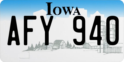 IA license plate AFY940