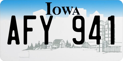 IA license plate AFY941