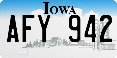 IA license plate AFY942