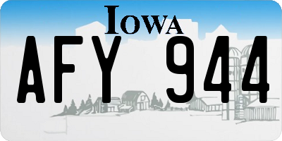 IA license plate AFY944
