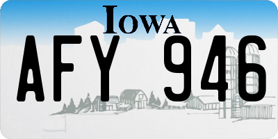 IA license plate AFY946