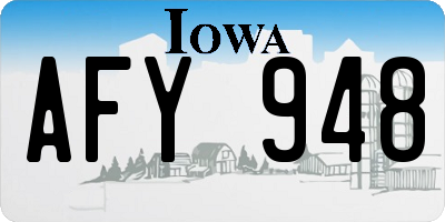 IA license plate AFY948
