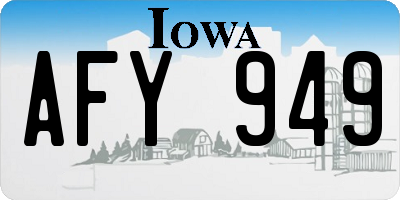 IA license plate AFY949