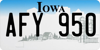 IA license plate AFY950