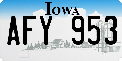 IA license plate AFY953