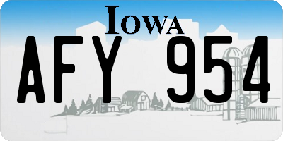 IA license plate AFY954