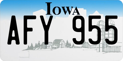 IA license plate AFY955