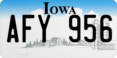 IA license plate AFY956