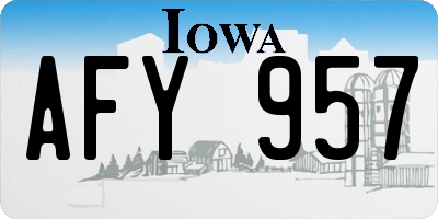 IA license plate AFY957