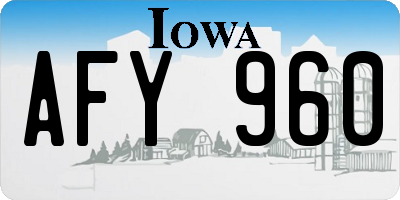 IA license plate AFY960