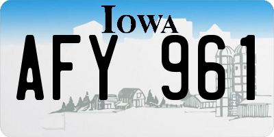 IA license plate AFY961