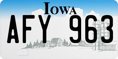IA license plate AFY963