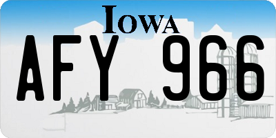 IA license plate AFY966