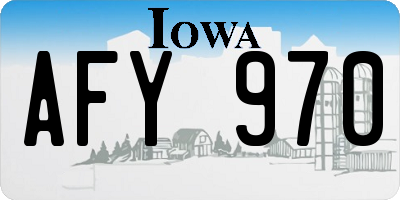 IA license plate AFY970