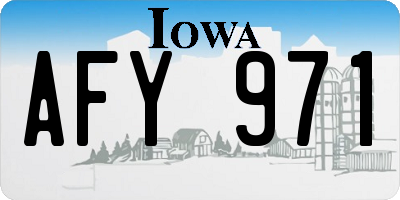 IA license plate AFY971