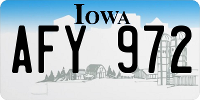 IA license plate AFY972