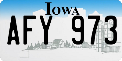 IA license plate AFY973