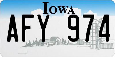 IA license plate AFY974