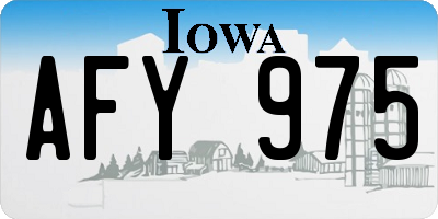 IA license plate AFY975