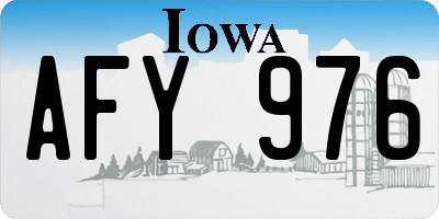 IA license plate AFY976
