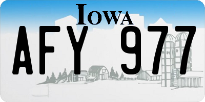 IA license plate AFY977