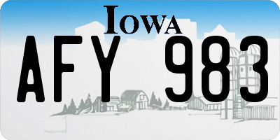 IA license plate AFY983