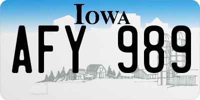 IA license plate AFY989
