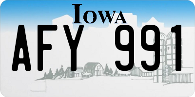 IA license plate AFY991