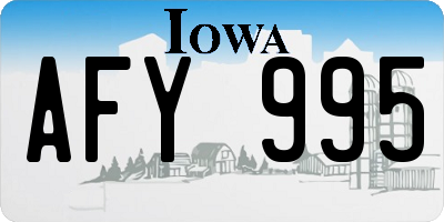 IA license plate AFY995
